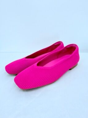 VIVAIA Bright Pink Knit Ballet Flats Size 37 Comfortable Stretch Flats